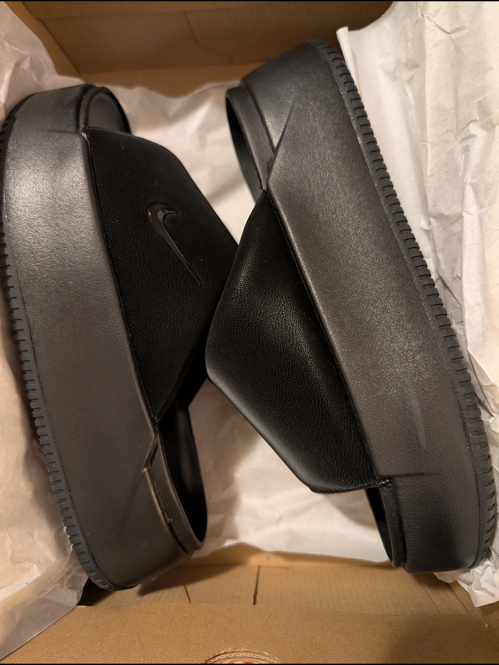 Nike Black Women's Platform Slide Sandals with Elevated Sole